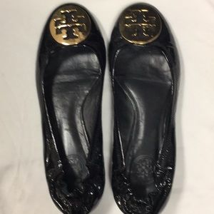 Tory Burch Black Patent Reva Flats